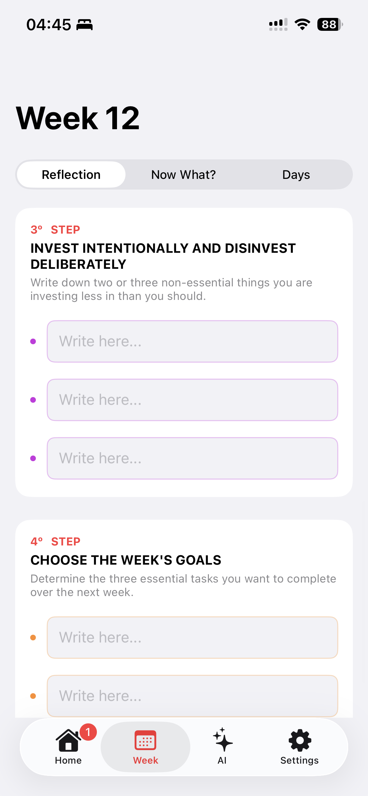 Reflexao semanal - Investir e desinvestir