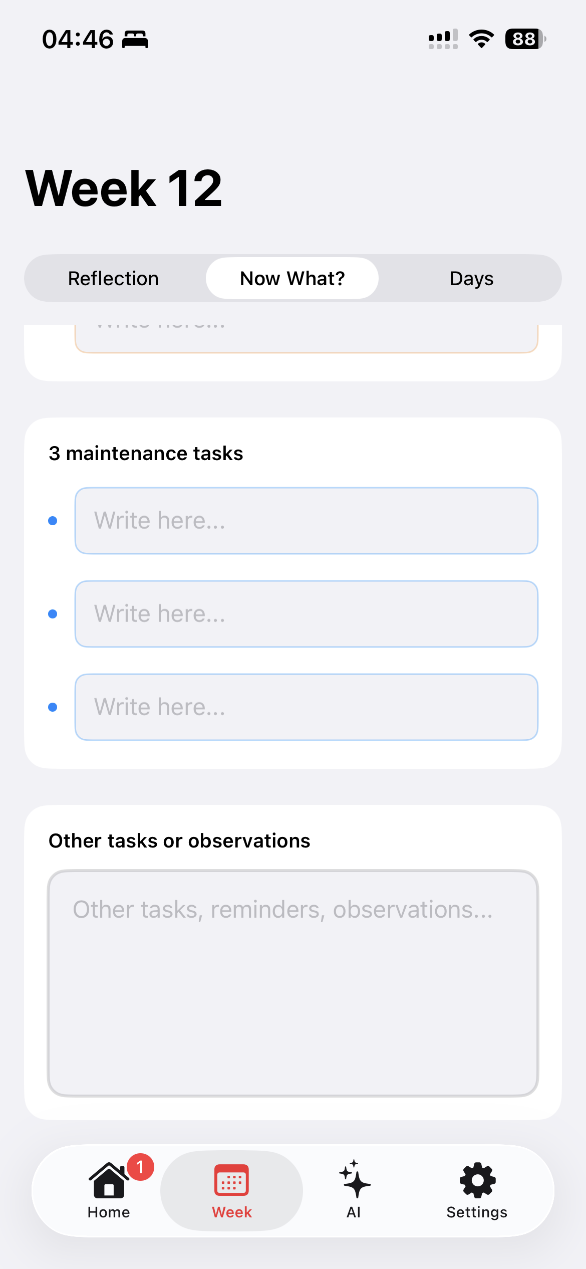 Now What - Observacoes e lembretes
