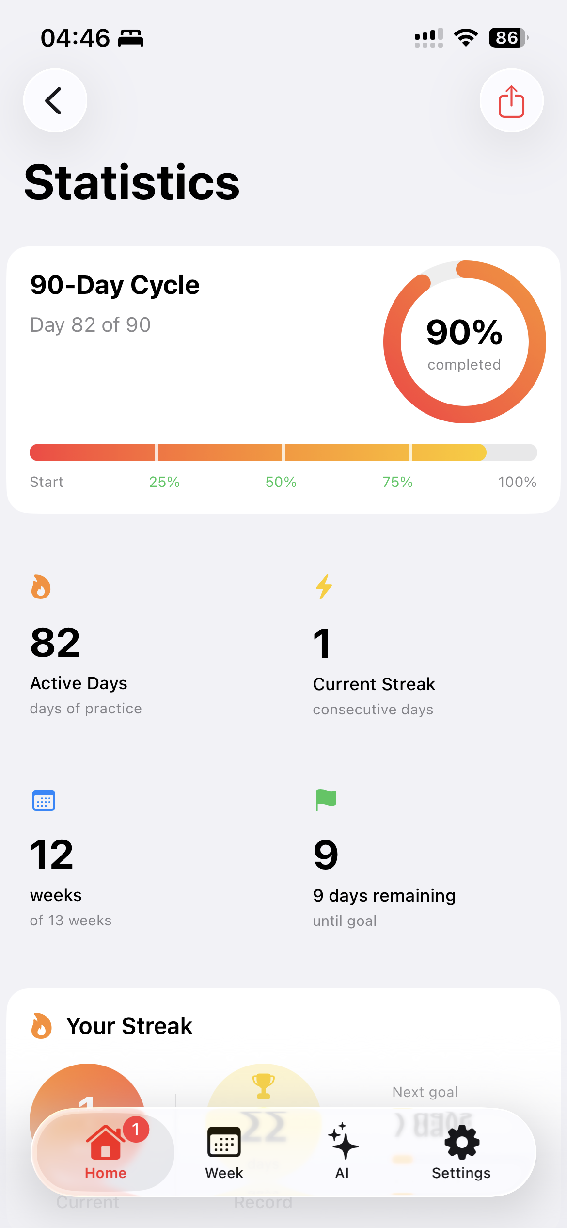 Estatisticas - Progresso