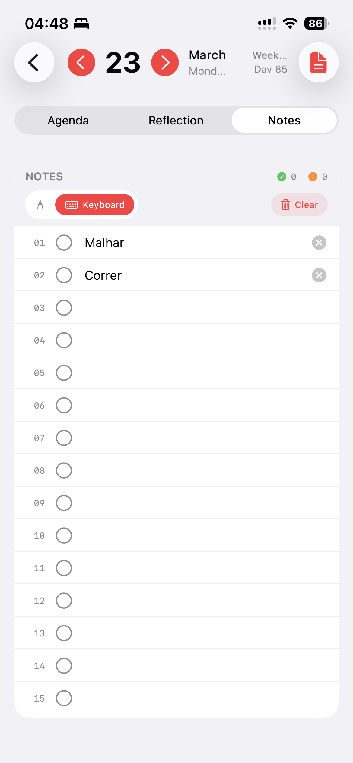 Vista diaria - Reflexao do dia