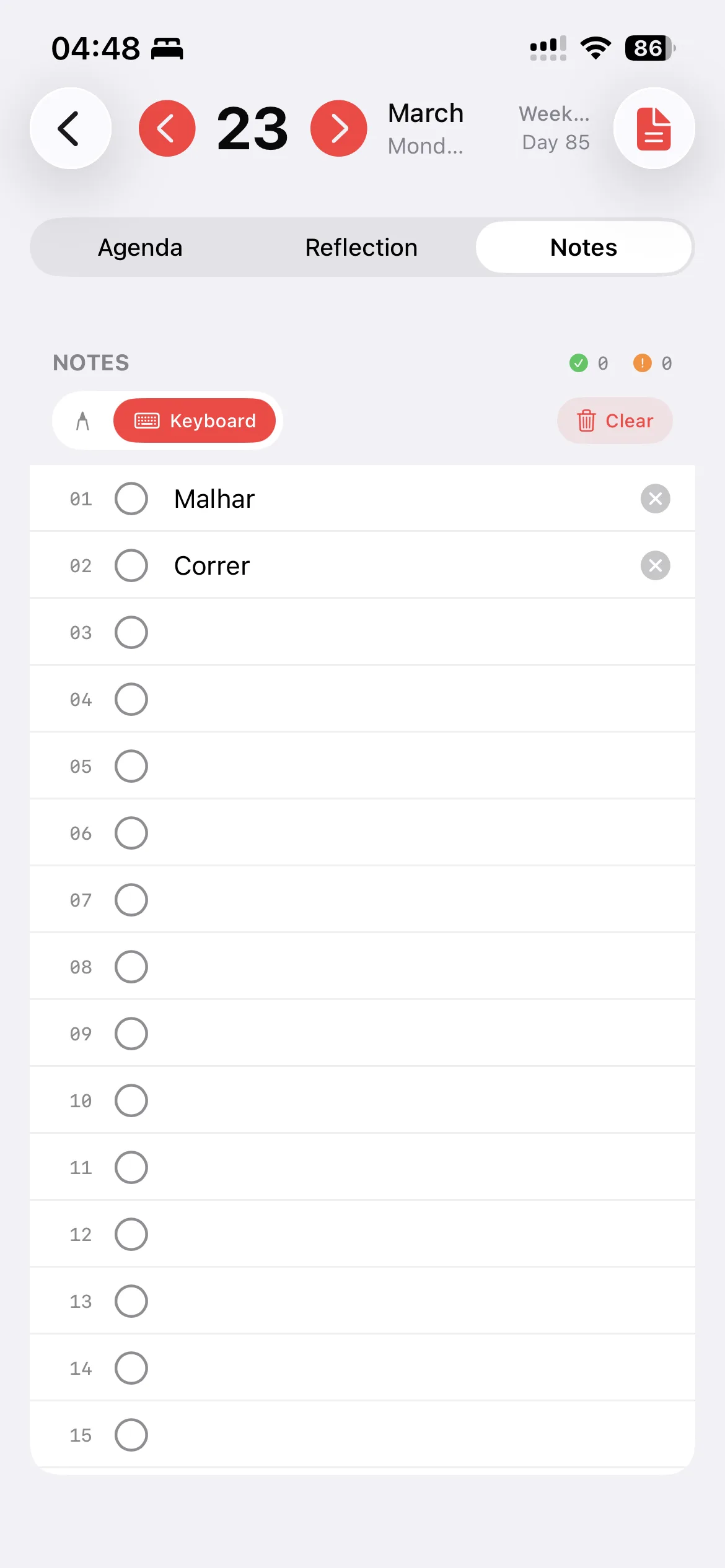 Checklist